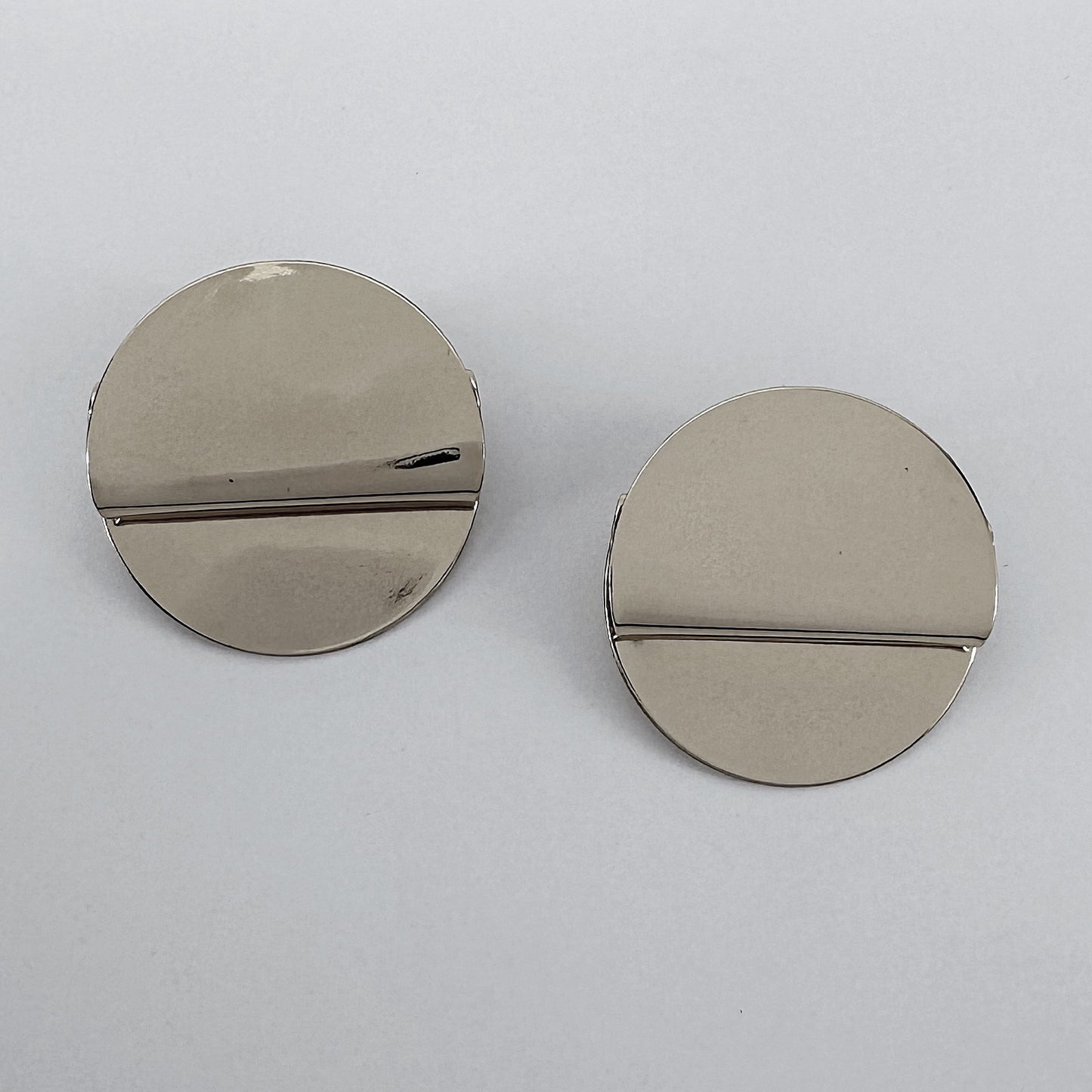 Round Folded Post Back Earrings