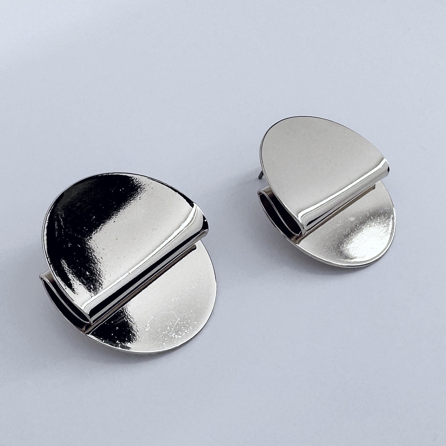 Round Folded Post Back Earrings