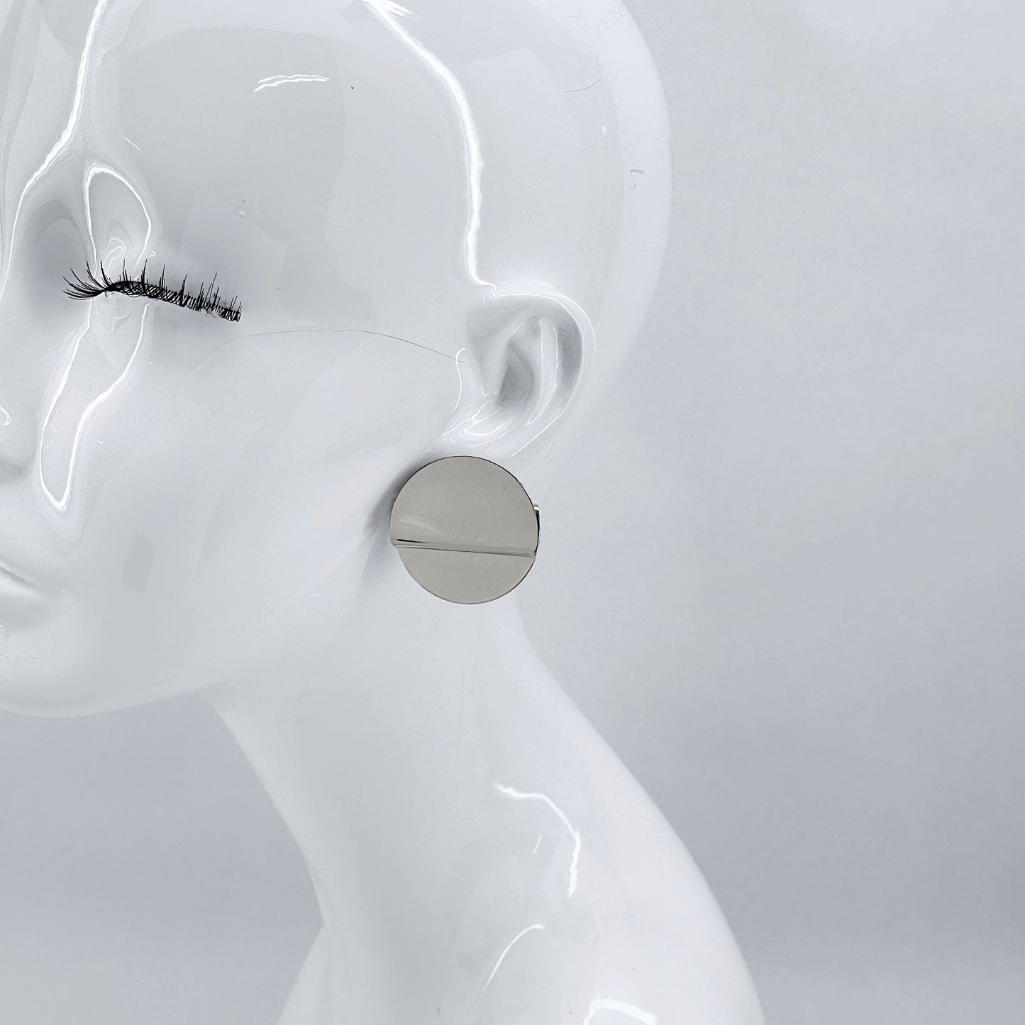 Round Folded Post Back Earrings