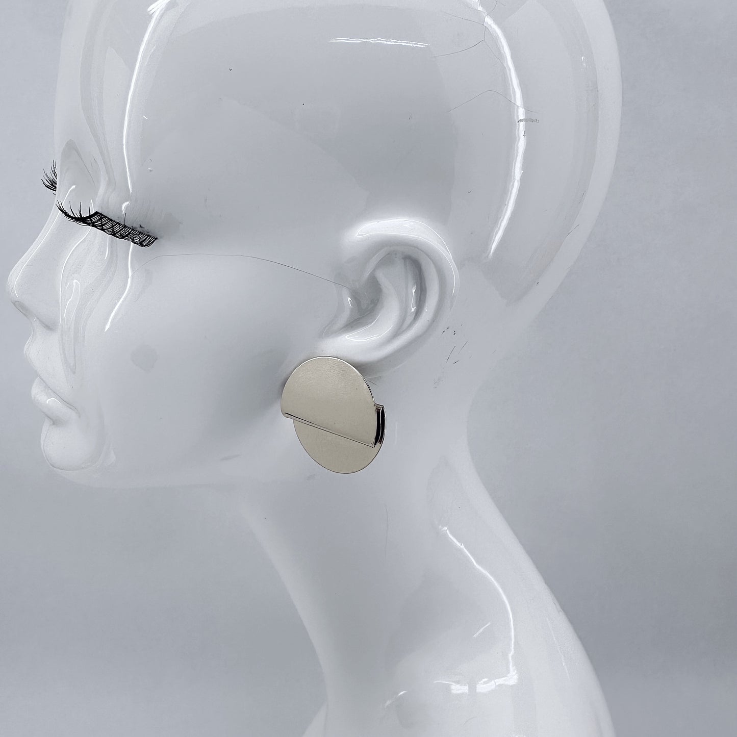 Round Folded Post Back Earrings