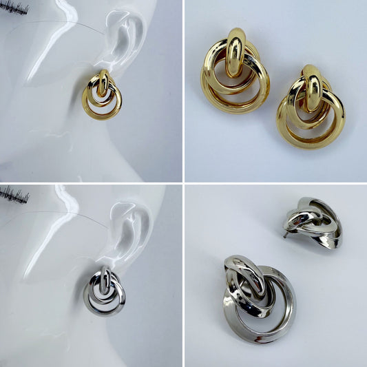 Geometric Drop Post Earrings