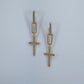 Post Back Rhinestone Chains With Cross Dangle