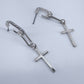 Post Back Rhinestone Chains With Cross Dangle