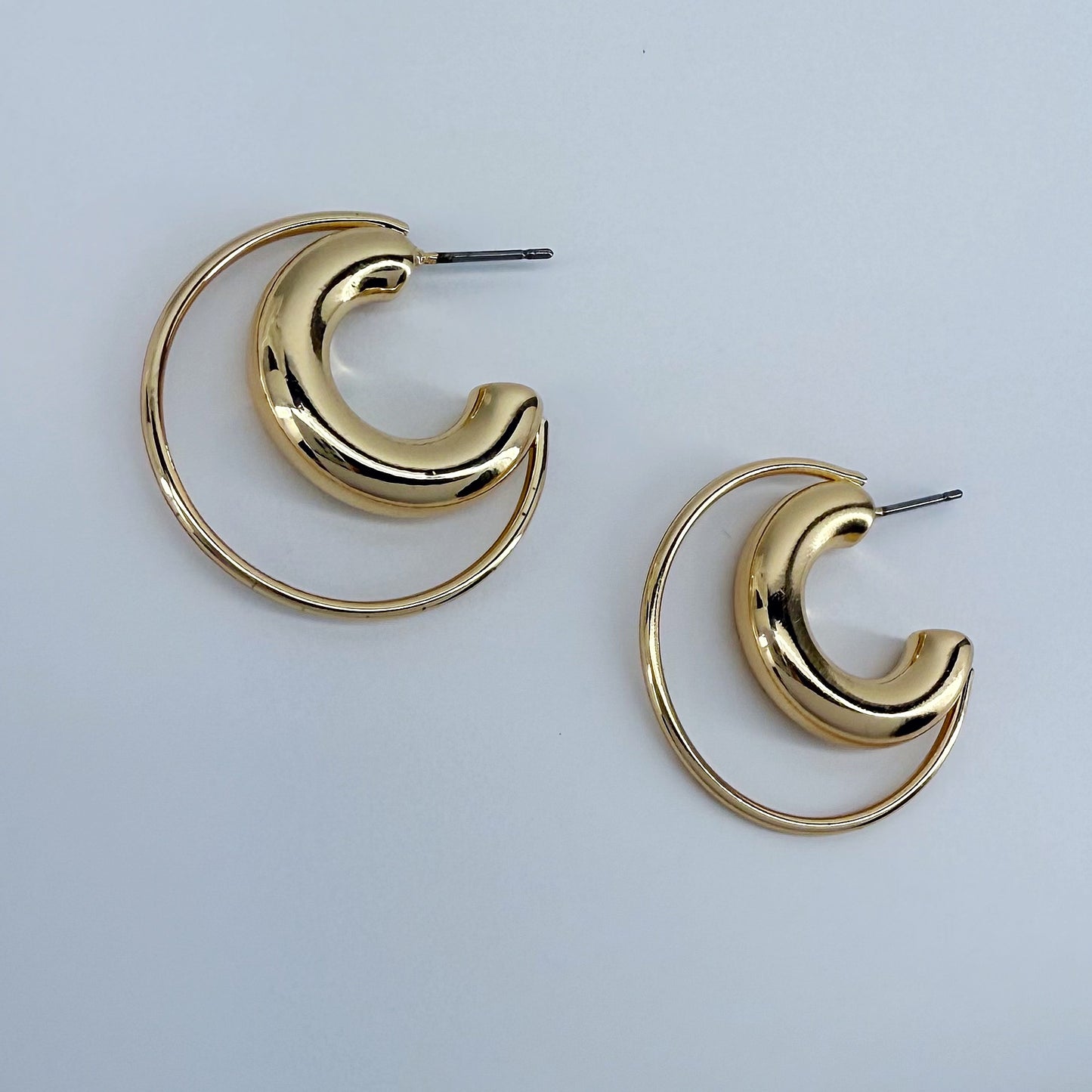 Double Hoop Design Earring