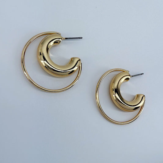 Double Hoop Design Earring