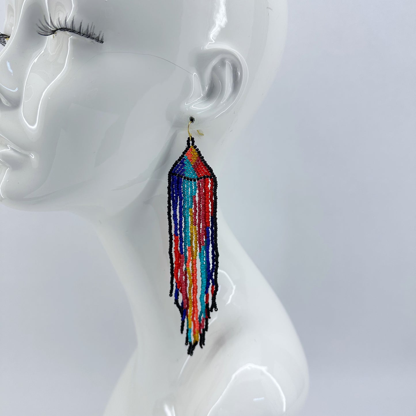 Multicolor Beaded Tassel Earrings