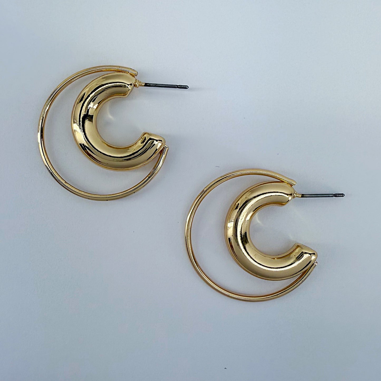 Double Hoop Design Earring