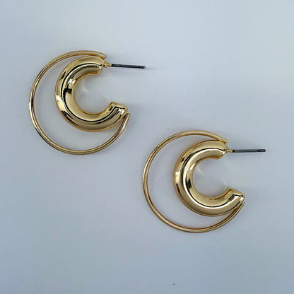 Double Hoop Design Earring