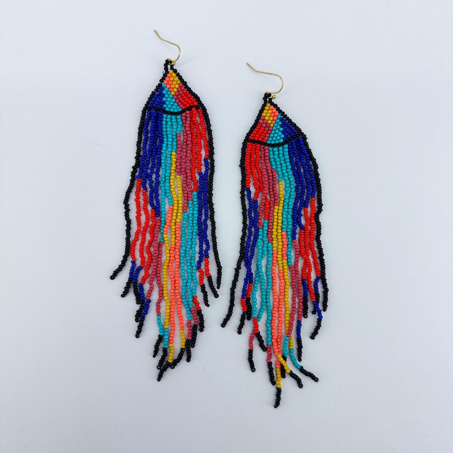 Multicolor Beaded Tassel Earrings
