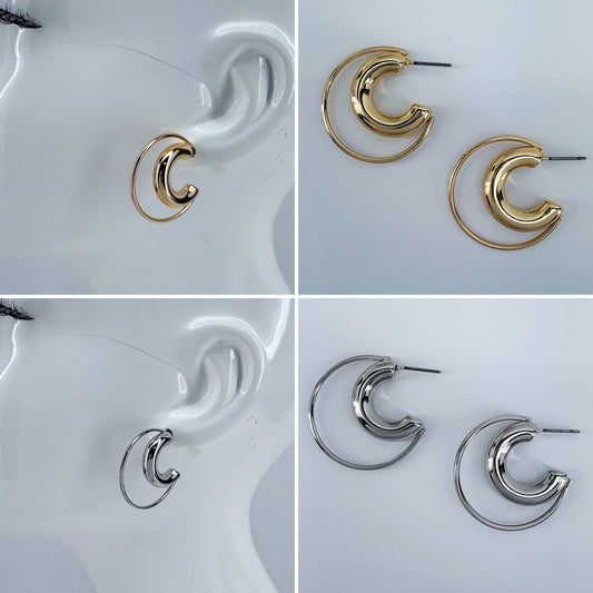Double Hoop Design Earring