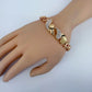 Gold Finish Water Drop Design Bracelet With Rhinestones