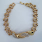 Gold Finish Water Drop Design Bracelet With Rhinestones