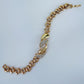 Gold Finish Water Drop Design Bracelet With Rhinestones
