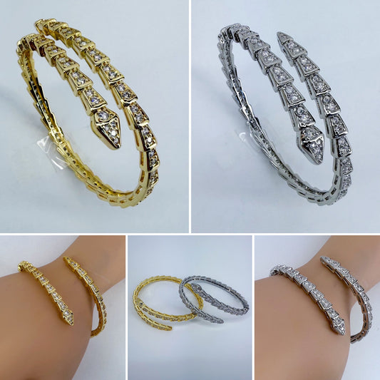 CZ Stones Snake Design Bracelet