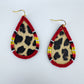 Seed Bead Teardrop Animal Print Drop Dangle Earrings
