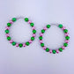 Colorful Pearls Hoop In Gold Or Silver Finish