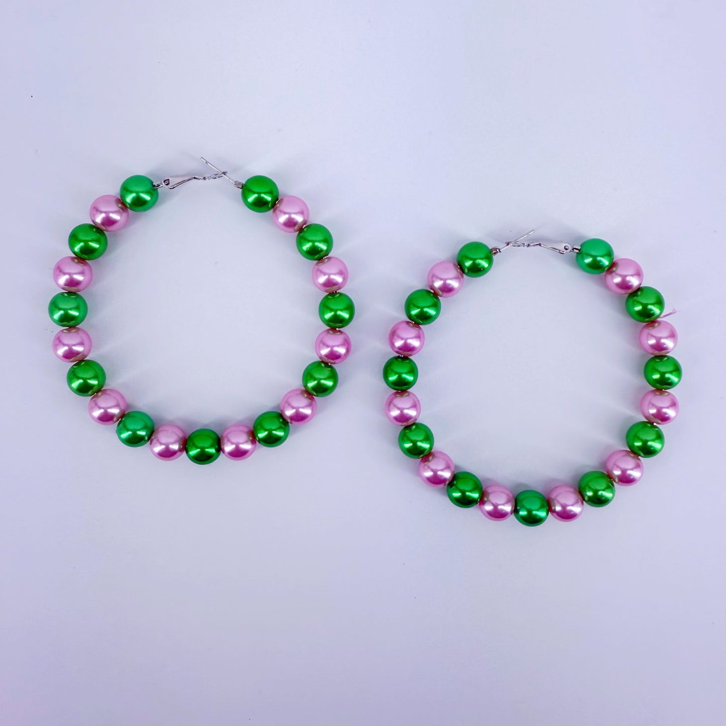 Colorful Pearls Hoop In Gold Or Silver Finish