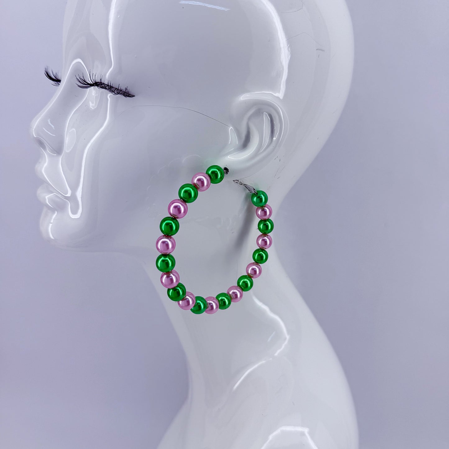 Colorful Pearls Hoop In Gold Or Silver Finish