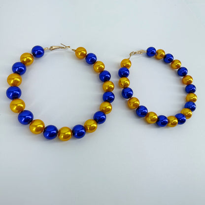 Colorful Pearls Hoop In Gold Or Silver Finish