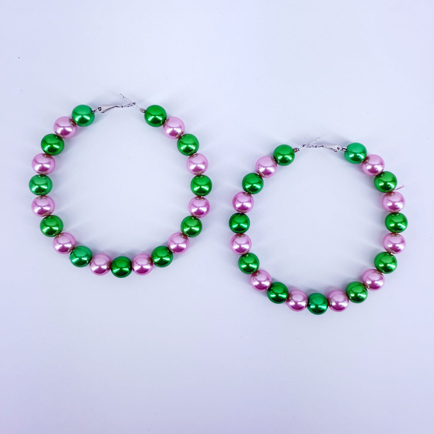 Colorful Pearls Hoop In Gold Or Silver Finish