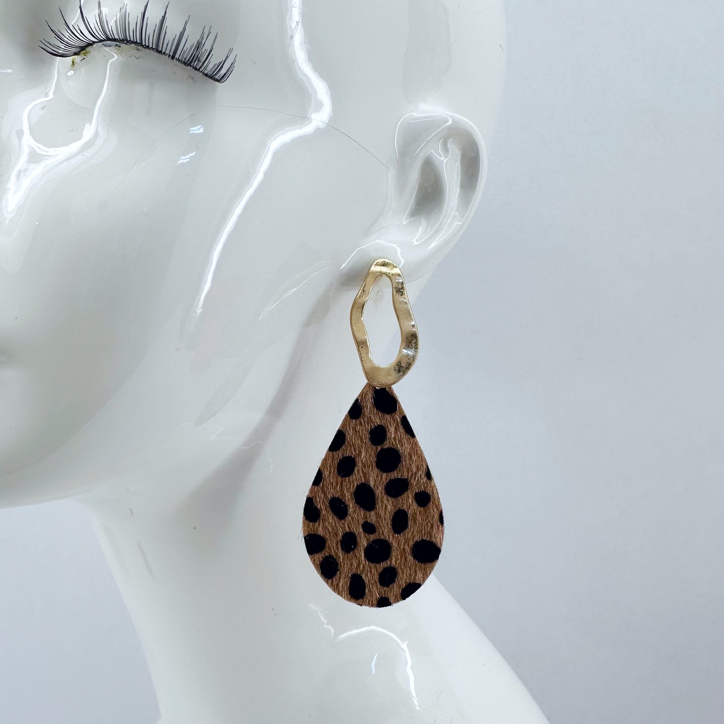 Animal Print Teardrop Velvet Earrings