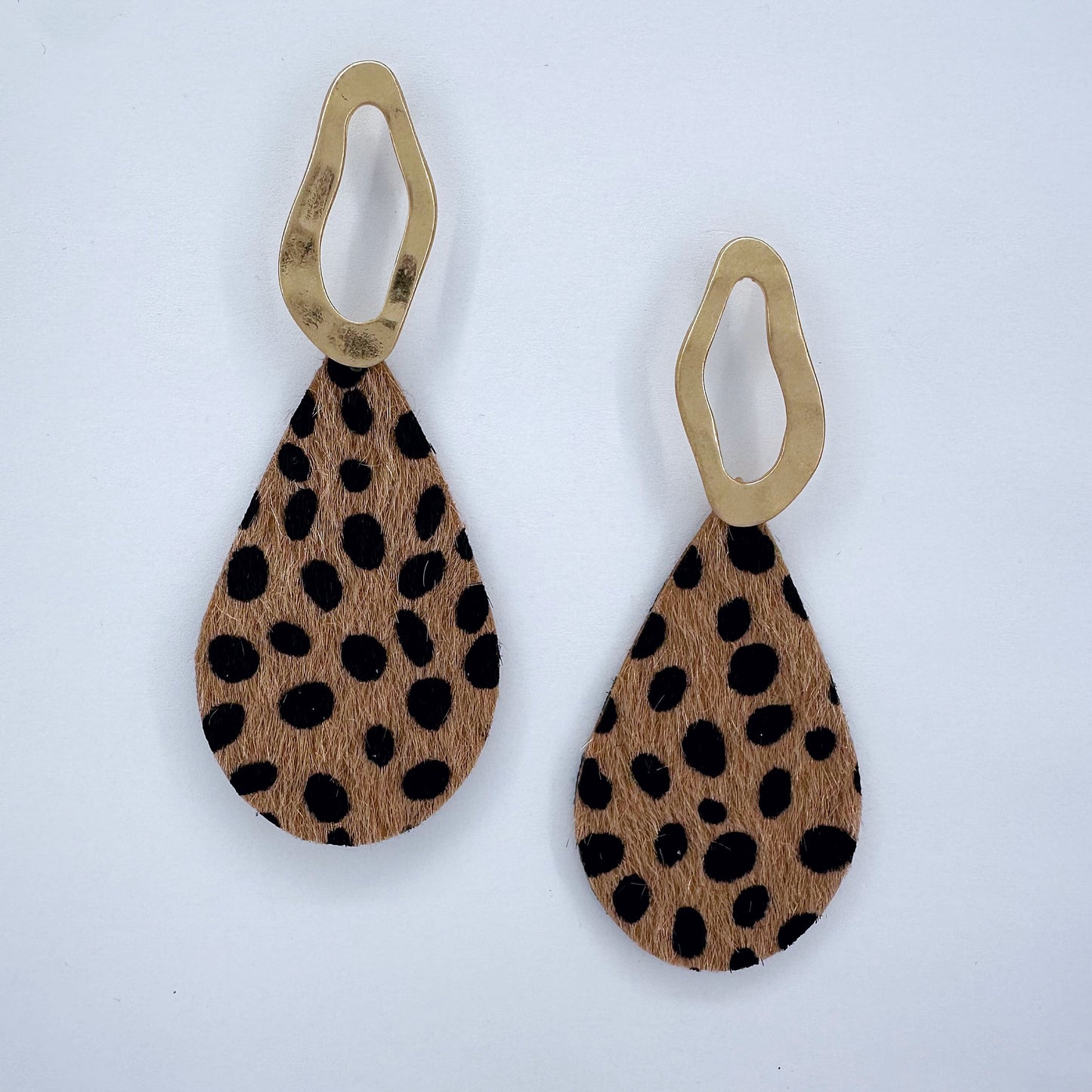 Animal Print Teardrop Velvet Earrings