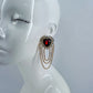 Post Back Heart Design Earrings With Rhinestone Tassels