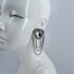 Post Back Heart Design Earrings With Rhinestone Tassels