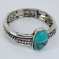 Turquoise Stone Decor Stretchable Bracelet