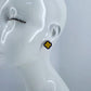 Post Back Clover Rhinestone Outline Earrings With Color Epoxy