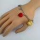 Chain with Multiple Charm Heart Bracelets