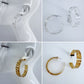 Acrylic Hoops Small Earrings With Leopard Print Or Clear Design