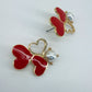 Post Back Heart Design Earrings Gold Finish With Pearl