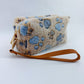 Faux Fur Zipper Cosmetic Pouch Paw Print Wristlet