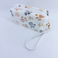 Faux Fur Zipper Cosmetic Pouch Paw Print Wristlet