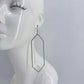 Fish Hook Earrings With Extra Long Hexagon Shape Rhinestone Design