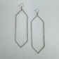 Fish Hook Earrings With Extra Long Hexagon Shape Rhinestone Design