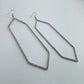 Fish Hook Earrings With Extra Long Hexagon Shape Rhinestone Design