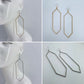 Fish Hook Earrings With Extra Long Hexagon Shape Rhinestone Design