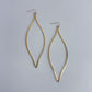 Gold, Silver or Rose Gold Pointed Oval Long Fish Hook Earrings