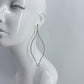 Gold, Silver or Rose Gold Pointed Oval Long Fish Hook Earrings