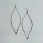 Gold, Silver or Rose Gold Pointed Oval Long Fish Hook Earrings