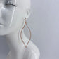 Gold, Silver or Rose Gold Pointed Oval Long Fish Hook Earrings