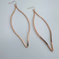 Gold, Silver or Rose Gold Pointed Oval Long Fish Hook Earrings