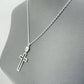 Gold or Silver Finish Necklace With Cut Out Cross Pendant And Clear Rhinestones