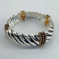 Two Tone Gold And Silver Stretchable Designer Inspired Bracelet