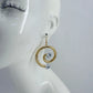 Gold Finish Swirl Shape Fish Hook Earrings with Rhinestone or Pearl Decor