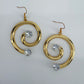 Gold Finish Swirl Shape Fish Hook Earrings with Rhinestone or Pearl Decor