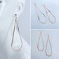 Rose Gold Finish Long Metal Teardrop Earrings