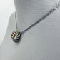 Hematite Chain Necklace with Black and Gold Greek Symbol Pendant